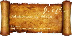 Jakabovics Ádám névjegykártya